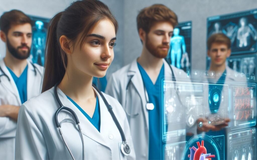 Medical students training in an augmented reality simulation metaverse